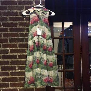 ANTHROPOLOGIE Sarah Ball overlay sheer dress